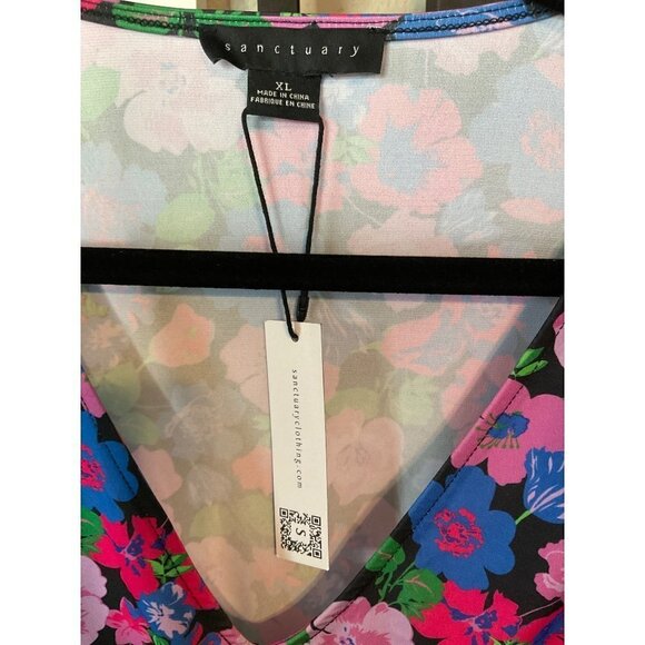 047 - Sanctuary NWT Black Floral Multicolor Size XL - Picture 5 of 6
